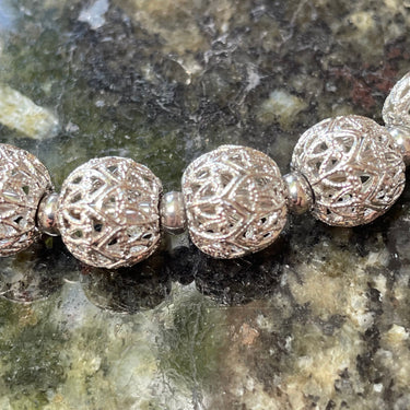 Monet Silver Filgree Ball Necklace Jewelry Bloomers and Frocks